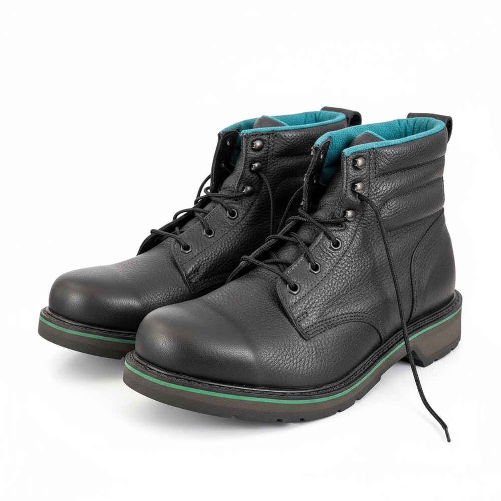 Hy-Test FootRests Mens 9 3E Steel Toe Work Boots Black Leather Union Made USA - Picture 10 of 11